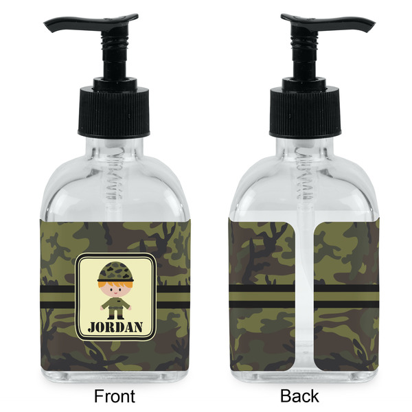 Green Camo Glass Soap/Lotion Dispenser - Approval
