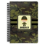 Green Camo Spiral Notebook - 7x10 w/ Name or Text