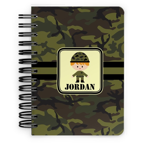 Custom Green Camo Spiral Notebook - 5x7 w/ Name or Text