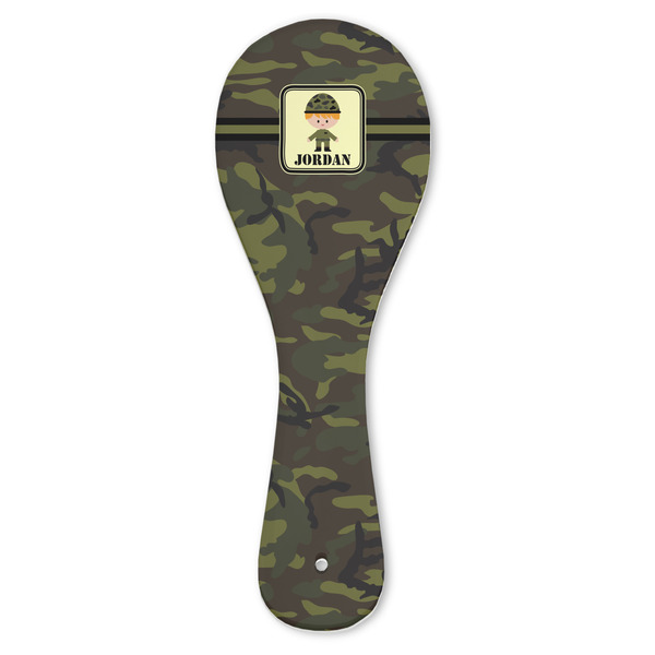Custom Green Camo Ceramic Spoon Rest (Personalized)