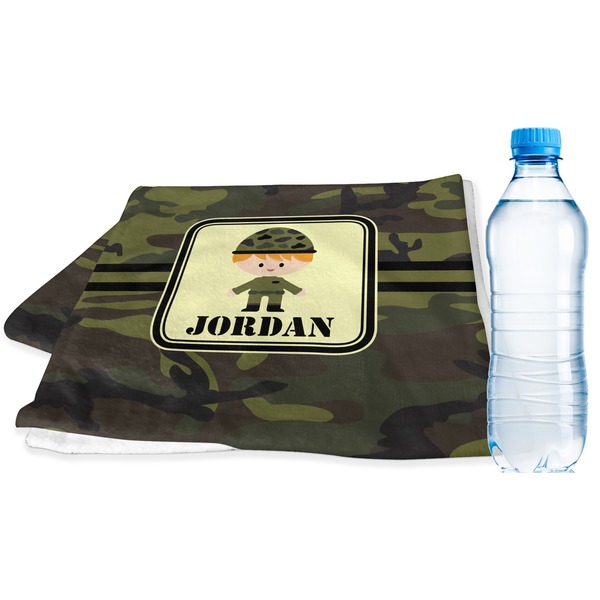 Custom Green Camo Sports & Fitness Towel (Personalized)