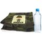 Green Camo Sports Towel Folded with Water Bottle