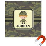Green Camo Square Car Magnet - 10" (Personalized)