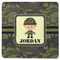 Green Camo Square Rubber Backed Coaster (Personalized)