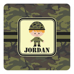 Green Camo Square Decal - Large (Personalized)