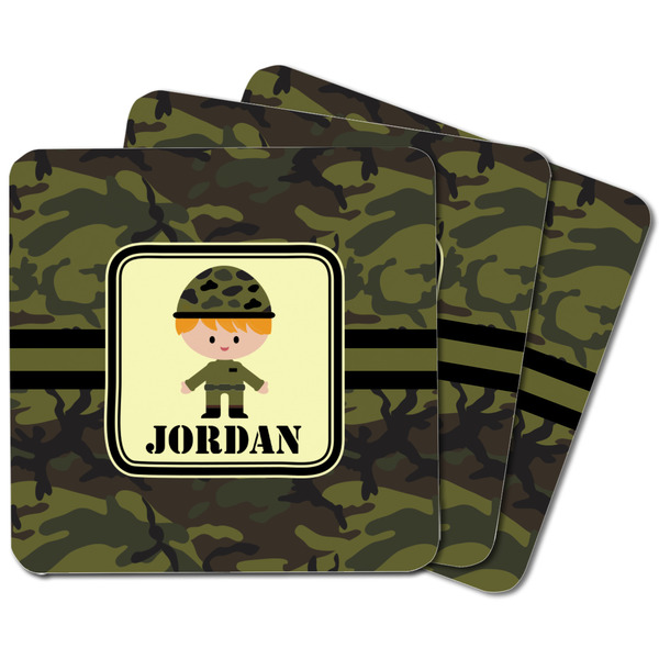 Green Camo Square Fridge Magnet - MAIN