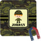Green Camo Square Fridge Magnet (Personalized)