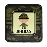 Green Camo Iron On Square Patch w/ Name or Text