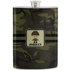 Green Camo Stainless Steel Flask (Personalized)