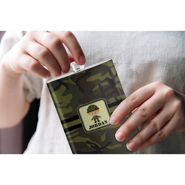 Green Camo Stainless Steel Flask - LIFESTYLE 1