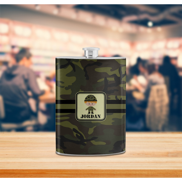 Green Camo Stainless Steel Flask - LIFESTYLE 2