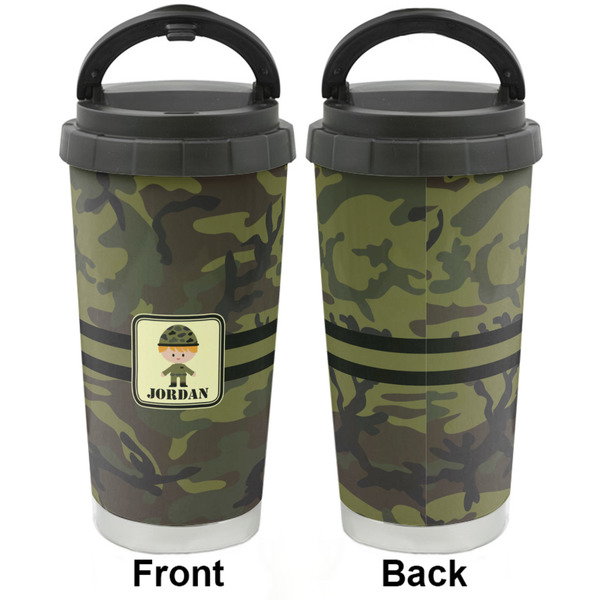 Green Camo Stainless Steel Travel Cup - Apvl
