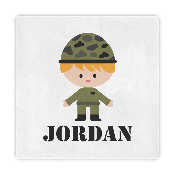 Custom Green Camo Decorative Paper Napkins (Personalized)