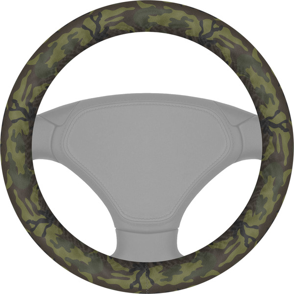 Custom Green Camo Steering Wheel Cover