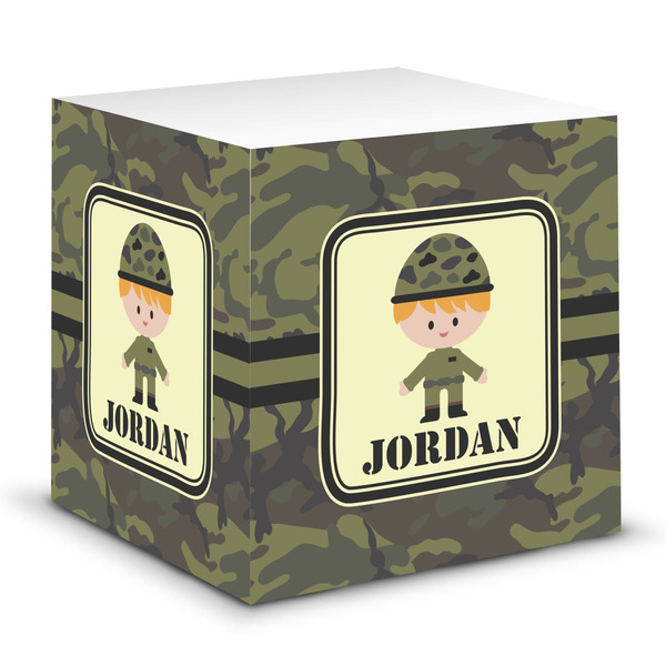 Custom Green Camo Sticky Note Cube (Personalized)