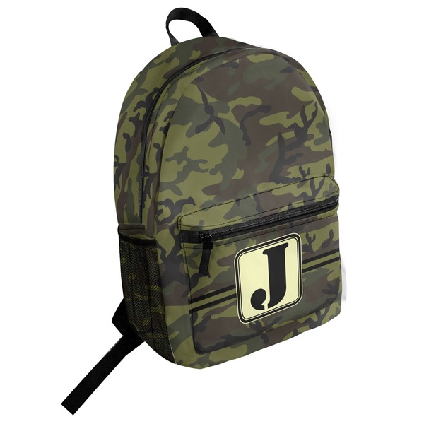 Custom Green Camo Student Backpack (Personalized)
