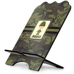 Green Camo Stylized Tablet Stand (Personalized)