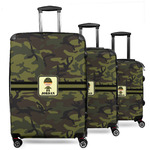 Green Camo 3 Piece Luggage Set - 20" Carry On, 24" Medium Checked, 28" Large Checked (Personalized)