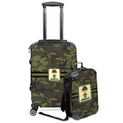 Green Camo Kids 2-Piece Luggage Set - Suitcase & Backpack (Personalized)