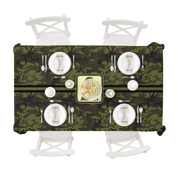 Green Camo Tablecloths (58"x102") - TOP VIEW
