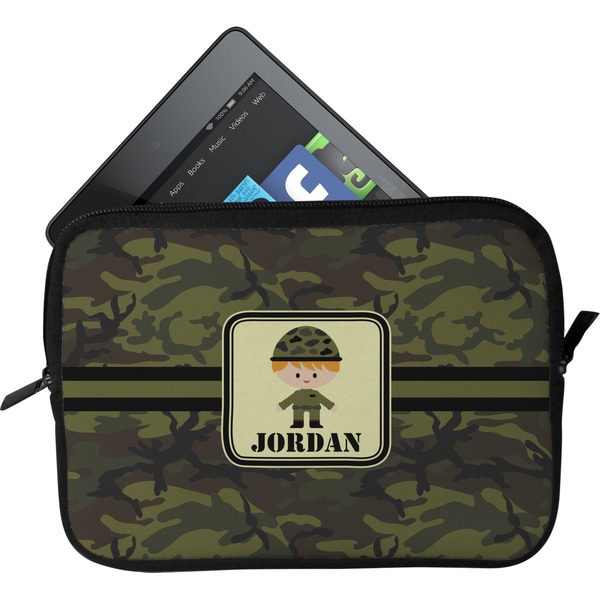 Custom Green Camo Tablet Case / Sleeve - Small (Personalized)