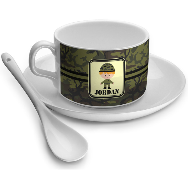 Custom Green Camo Tea Cup (Personalized)