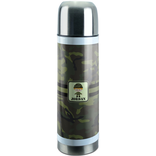 Custom Green Camo Stainless Steel Thermos (Personalized)