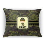 Green Camo Rectangular Throw Pillow Case (Personalized)
