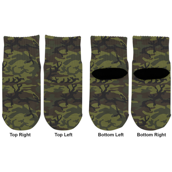 Green Camo Toddler Ankle Socks - Double Pair - Front and Back - Apvl
