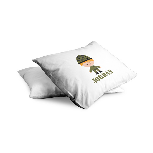 Green Camo Toddler Pillow Case - TWO (partial print)