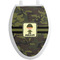 Green Camo Toilet Seat Decal - Elongated (Personalized)