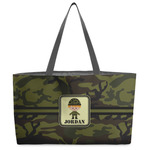 Green Camo Beach Totes Bag - w/ Black Handles (Personalized)