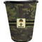 Green Camo Waste Basket - Single Sided (Black) (Personalized)