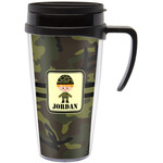 Green Camo Acrylic Travel Mug with Handle (Personalized)