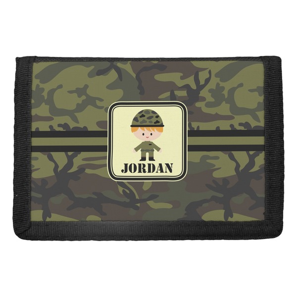 Custom Green Camo Trifold Wallet (Personalized)