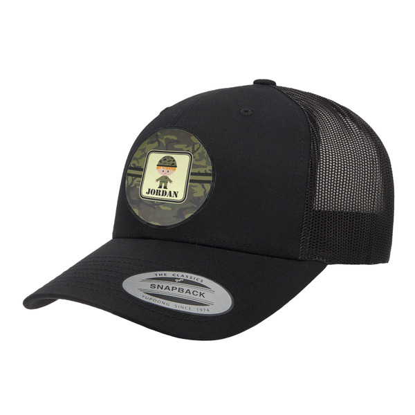Custom Green Camo Trucker Hat - Black (Personalized)