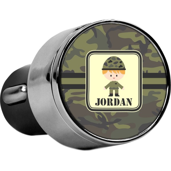 Custom Green Camo USB Car Charger (Personalized)