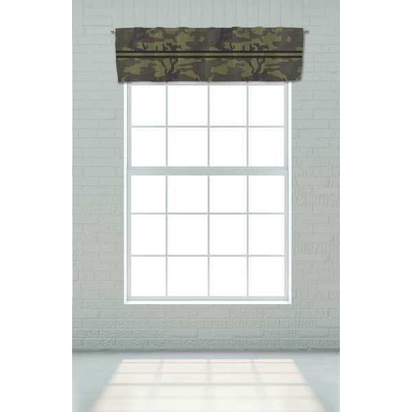 Green Camo Valance - On window