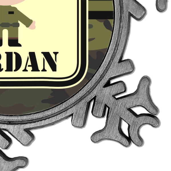 Green Camo Vintage Snowflake - Detail