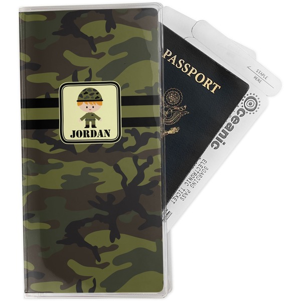 Custom Green Camo Travel Document Holder