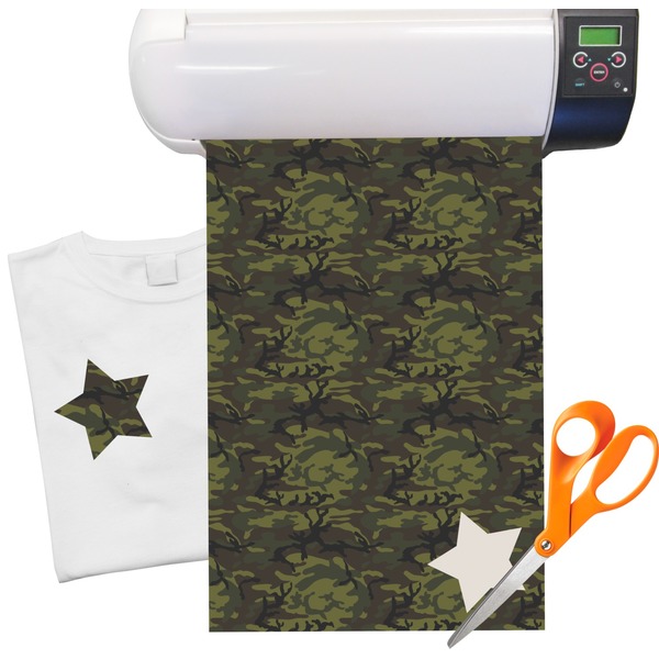 Custom Green Camo Heat Transfer Vinyl Sheet (12"x18")