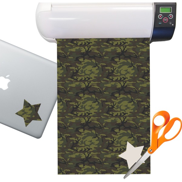 Custom Green Camo Sticker Vinyl Sheet (Permanent)