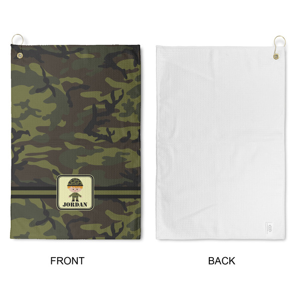 Green Camo Waffle Weave Golf Towel - Approval