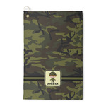 Green Camo Waffle Weave Golf Towel (Personalized)
