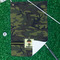 Green Camo Waffle Weave Golf Towel - In Context