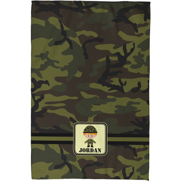 Green Camo Waffle Weave Towel - Full Color Print - Approval Image