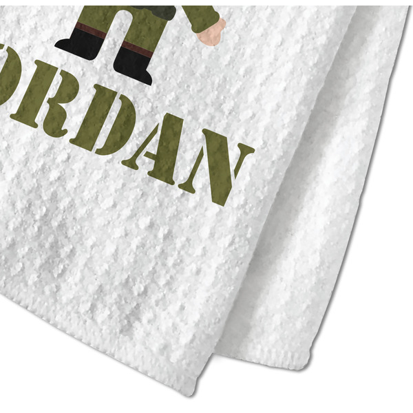 Green Camo Waffle Weave Towel - Closeup of Material Image