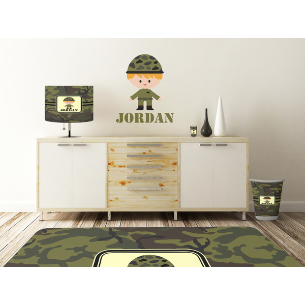 Green Camo Wall Graphic Decal Wooden Desk