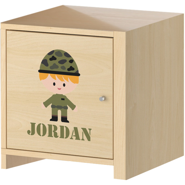 Green Camo Wall Graphic on Wooden Cabinet