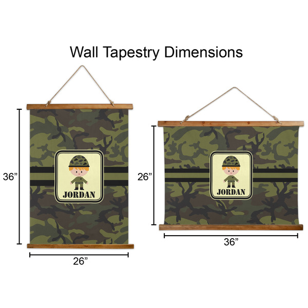 Green Camo Wall Hanging Tapestries - Parent/Sizing